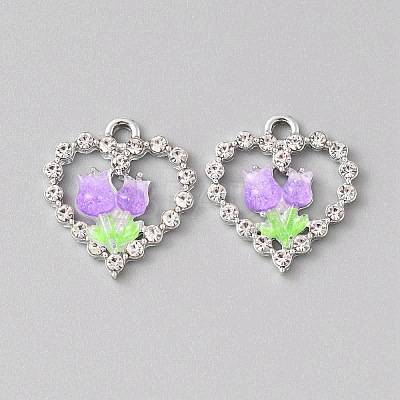 Platinum Alloy Rhinestone Pendants FIND-TAC0008-69P-10-1