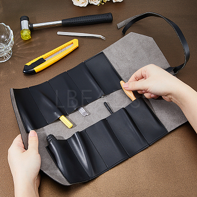 Multipurpose PU Leather Jewelry Rolls for Jewelry AJEW-WH0696-192A-1