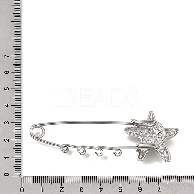 Starfish 304 Stainless Steel Safety Pins Brooch Findings SA-CBAB767-06C-P-1