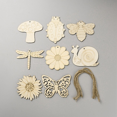 DIY Wood Hanging Pendant Decorations Kit DIY-WH20007-18B-1