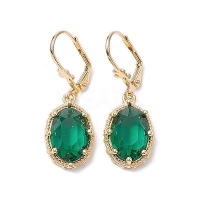 Glass Leverback Earring EJEW-C077-05KCG-1