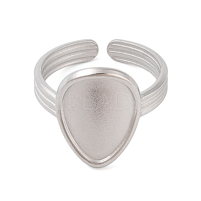 Non-Tarnish 304 Stainless Steel Cuff Ring Components STAS-G341-01P-1