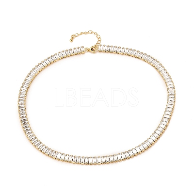 Brass Micro Pave Cubic Zirconia Link Chain Necklaces BJEW-F416-06G-1