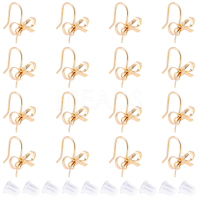 24Pcs Brass Stud Earring Findings KK-FH0002-35-1
