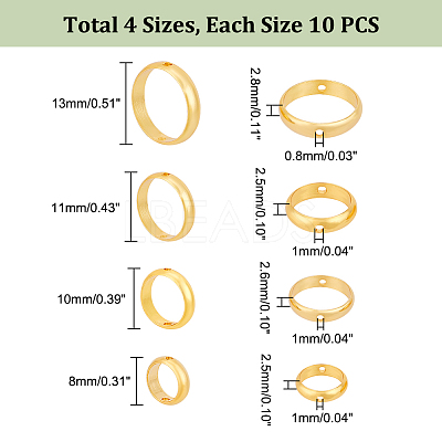 40Pcs 4 Style Brass Bead Frame KK-PH0005-06-1