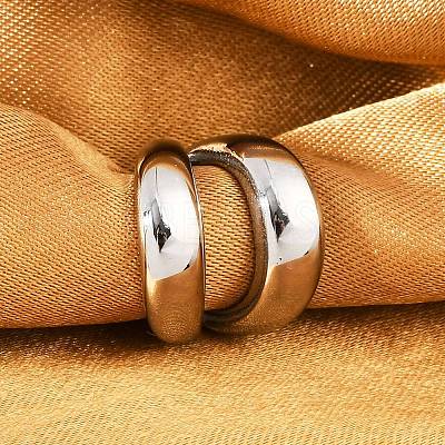 304 Stainless Steel Two-layer C-Shaped Cuff Earrings EJEW-M073-10PG-02-1