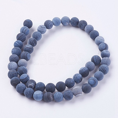 Natural Weathered Agate Beads Strands X-G-G589-8mm-07-1