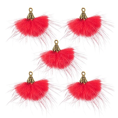 Faux Mink Fur Tassel Pendant Decorations FIND-YW0002-24C-1
