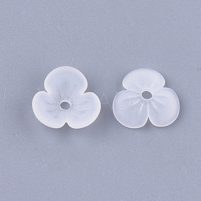 3-Petal Transparent Acrylic Bead Caps FACR-T001-01-1