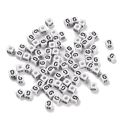 Opaque Acrylic Beads OACR-S076-01G-1