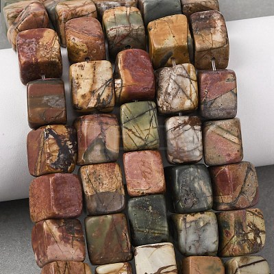 Natural Picasso Stone/Polychrome Jasper Beads Strands G-D098-D02-1
