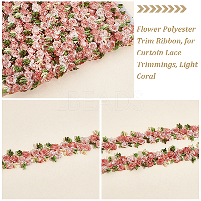 4.6~5Yards Flower Polyester Trim Ribbon OCOR-PH0001-97F-1