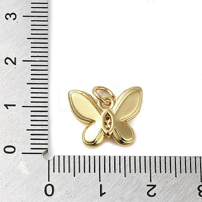 Brass Micro Pave Clear Cubic Zirconia Pendants KK-U005-01F-G-1