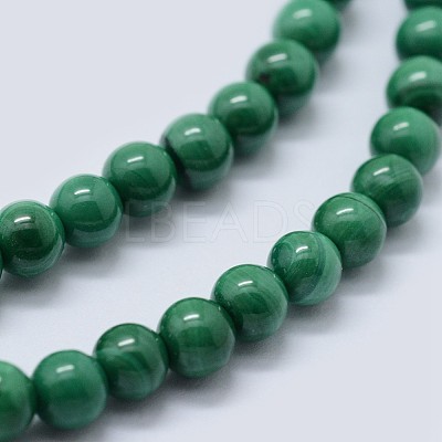 Natural Malachite Beads Strands G-F571-27AB1-6mm-1