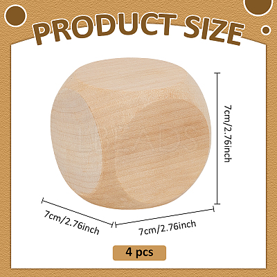 Schima Wood Blank Dice WOOD-WH0124-154C-1