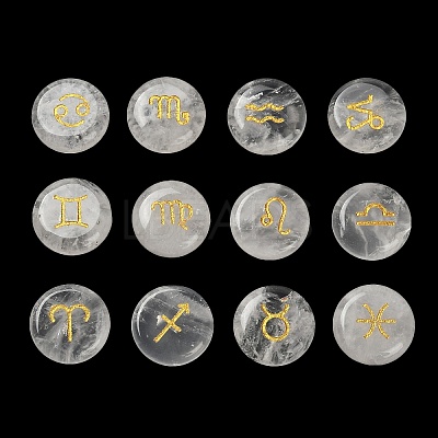 12 Constellation Natural Quartz Crystal Cabochons Set G-Q190-03C-1