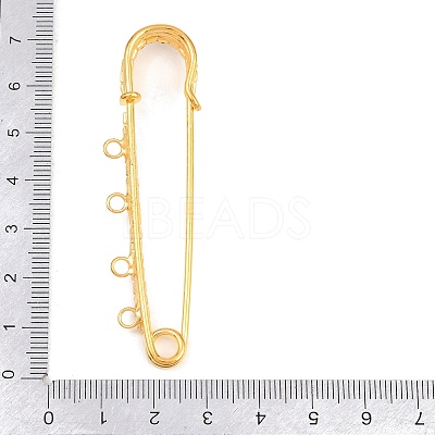 Iron Rhinestone Safety Pins Brooch Findings IFIN-A021-01D-G-1