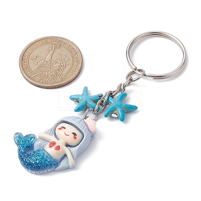 Mermaid Opaque Resin Pendant Keychain X1-KEYC-JKC00624-01-1