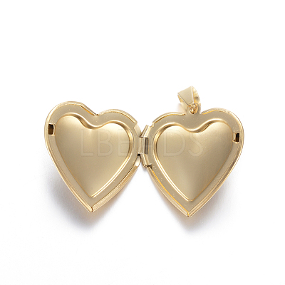 Ion Plating(IP) 316 Stainless Steel Locket Pendants X-STAS-N0016-04G-1