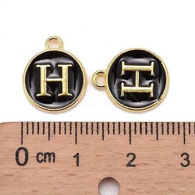 Golden Plated Alloy Charms LS-ENAM-S118-02H-1