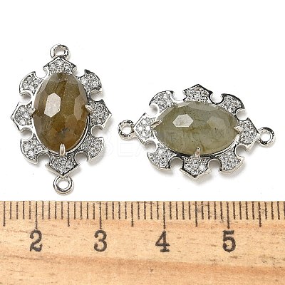Natural Labradorite Faceted Oval Connector Charms G-G181-06P-07-1