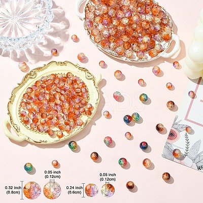 100Pcs Crackle Glass Beads CCG-YW0001-19A-01-1
