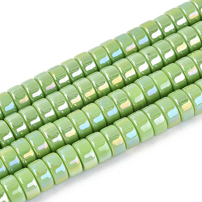 AB Color Plated Opaque Glass Beads Strands GLAA-T026-3x6mm-P05-1