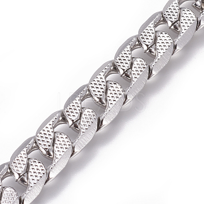 Tarnish Resistant 304 Stainless Steel Cuban Link Chains CHS-L020-042P-1