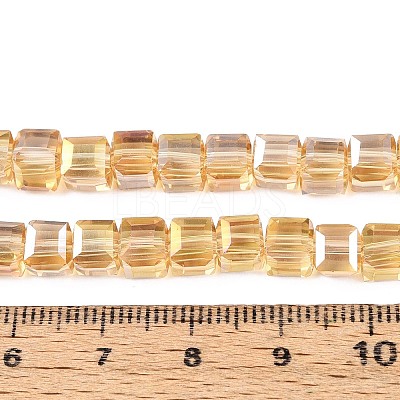 Electroplate Glass Beads Strands EGLA-R030-6x6mm-03-1