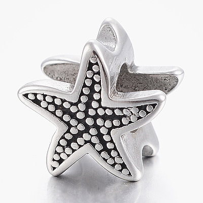 304 Stainless Steel European Beads X-STAS-F150-076AS-1
