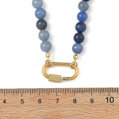 Natural Mixed Stone Round Beaded Necklaces for Women NJEW-JN06452-1