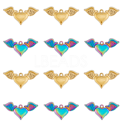 12Pcs 2 Colors 304 Stainless Steel Pendants STAS-DC0014-10-1