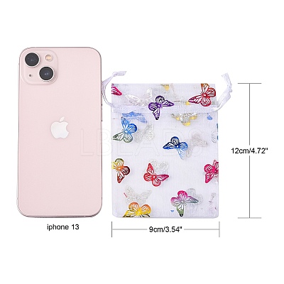 Rectangle Printed Organza Drawstring Bags LS-CON-PW0001-057A-1