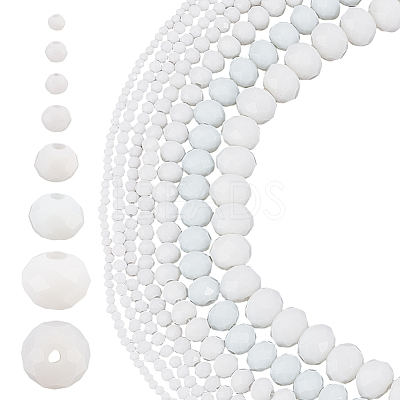 7 Strands 7 Styles  Opaque Solid Color Glass Beads Strands EGLA-GO0001-02B-1