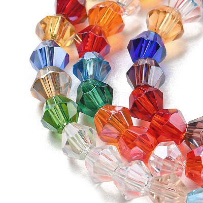 Transparent Electroplate Glass Beads Strands GLAA-F029-4mm-C29-1