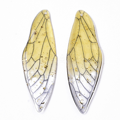 Transparent Epoxy Resin Big Pendants RESI-T046-01B-1