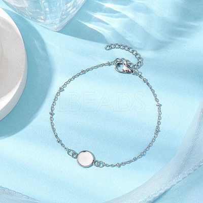 304 Stainless Steel Round Cabochon Setting Bracelets BJEW-JB11092-02-1