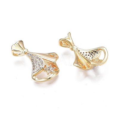 Brass Micro Pave Clear Cubic Zirconia Pendants KK-N232-239-1