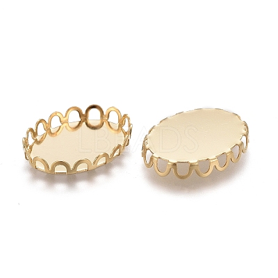 304 Stainless Steel Cabochon Settings X-STAS-P249-13A-G-1