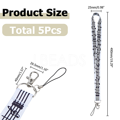 5Pcs Polyester Mobile Straps HJEW-HS0001-08-1
