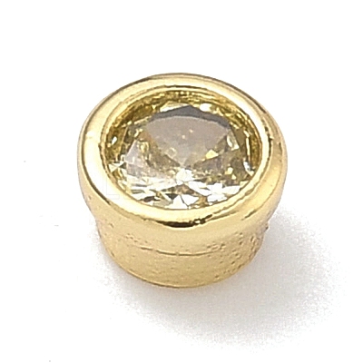 Flat Round Brass Micro Pave Cubic Zirconia Cabochons KK-P345-13G-A06-1