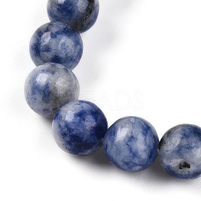 Natural Blue Spot Jasper Beads Stretch Bracelets BJEW-T022-04I-1