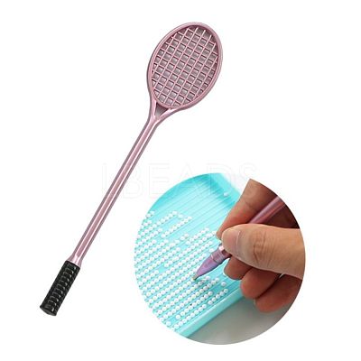 Racket Shape Plastic Diamond Painting Point Drill Pen AJEW-M028-01C-1