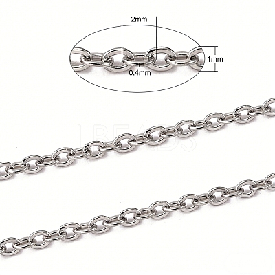 Tarnish Resistant 304 Stainless Steel Cable Chains CHS-K002-33-1