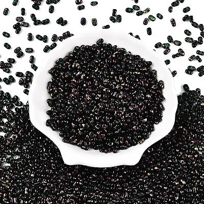 Picasso Spray Painted Glass Seed Beads SEED-T006-04-14-1
