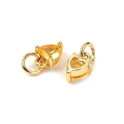 Brass Micro Pave Cubic Zirconia Charms KK-P192-08-G13-1