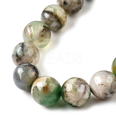 Natural Green Cherry Blossom Agate Beads Strands G-NH0061-A01-10mm-1