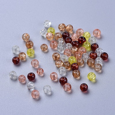 Baking Paint Crackle Glass Beads DGLA-X0006-4mm-12-1