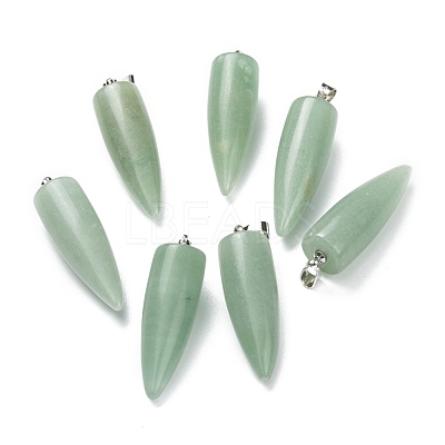 Natural Green Aventurine Pointed Pendants G-D040-01P-B06-1