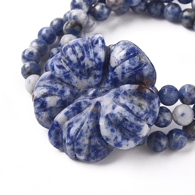 Natural Sodalite Multi-strand Stretch Bracelets BJEW-L672-A03-1